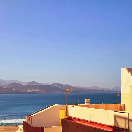 شقة Casita Canaria Playa Beachfront Access & Lateral Ocean View With Terrace لاس بالماس دي غران كاناريا
